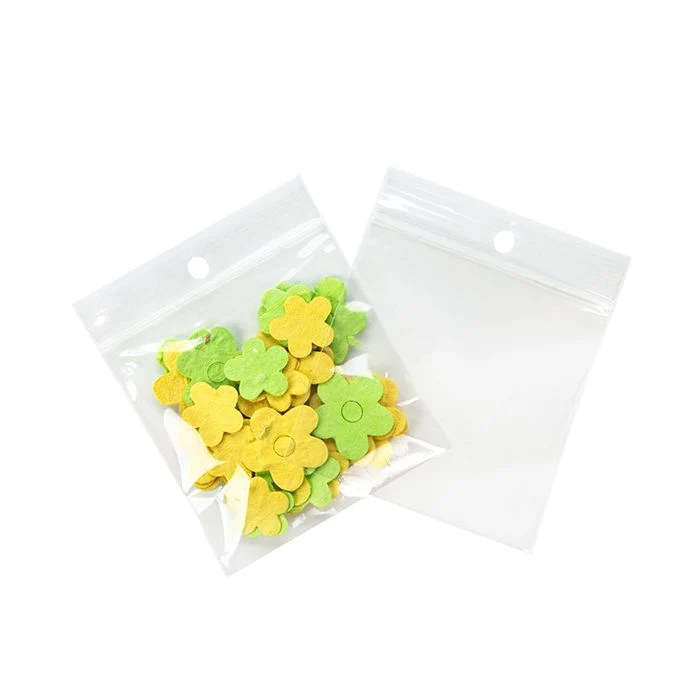 Blixtlåspåsar med häng hål 7,5x7,5cm Kristallklart PP 50 mikron (100 st) [ZR33]