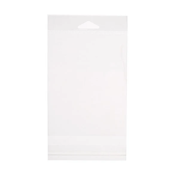 Cellofanpåsar med Eurohål 10,8x13,7cm Transparent med Tejpremsa (100 st) [HB4B2]