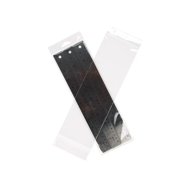 Cellofanpåsar med Eurohål 10,3x31,8cm Transparent med Tejpremsa (100 st) [HB412]