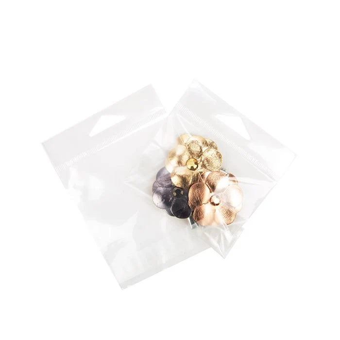 Cellofanpåsar med Eurohål 9x6,4cm Transparent med Tejpremsa (100 st) [HB32]