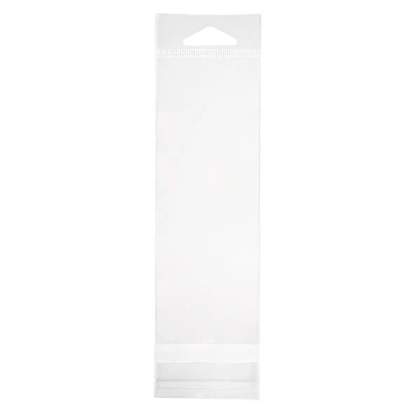 Cellofanpåsar med Eurohål 5,7x15,6cm Transparent med Tejpremsa (100 st) [HB2X6S]