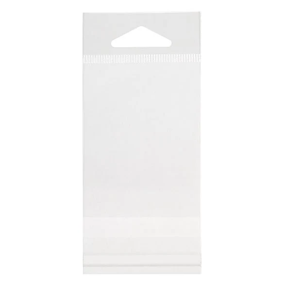 Cellofanpåsar med Eurohål 5,7x7,6cm Transparent med Tejpremsa (100 st) [HB2X3S]