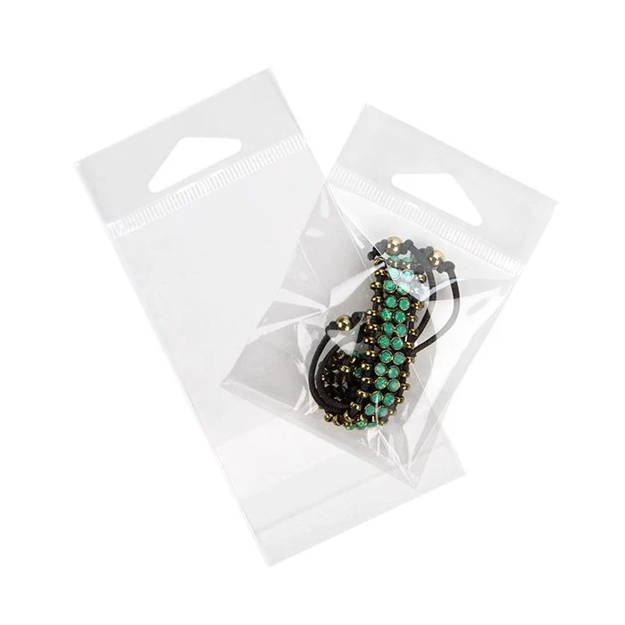 Cellofanpåsar med Eurohål 6,4x6,7cm Transparent med Tejpremsa (100 st) [HB2X2]