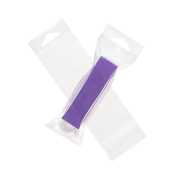 Cellofanpåsar med Eurohål 5,6x14cm Transparent med Tejpremsa (100 st) [HB25]