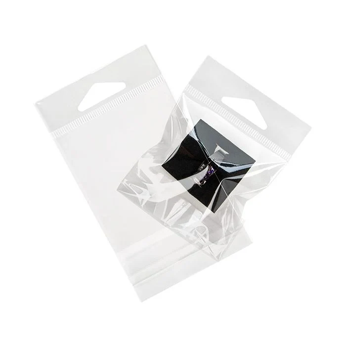 Cellofanpåsar med Eurohål 7x7cm Transparent med Tejpremsa (100 st) [HB22]