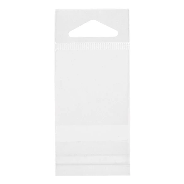 Cellofanpåsar med Eurohål 4,5x4,5cm Transparent med Tejpremsa (100 st) [HB1]