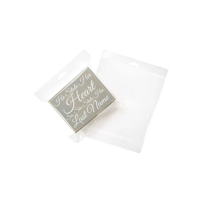 Cellofanpåsar med Eurohål 17x16,7cm Transparent med Tejpremsa (100 st) [HB6X6M]
