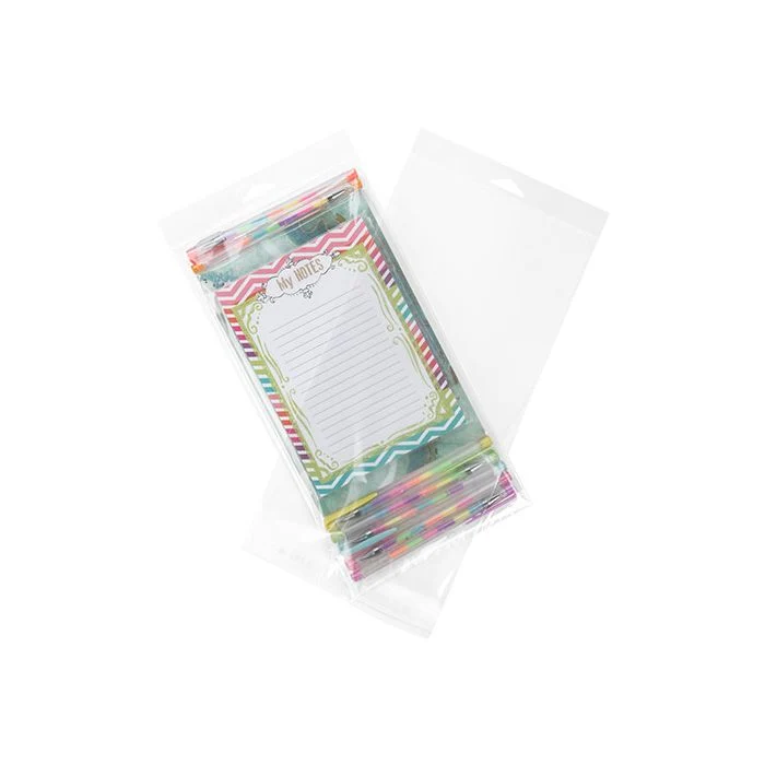 Cellofanpåsar med Eurohål 16,4x31,1cm Transparent med Tejpremsa (100 st) [HB6X12]