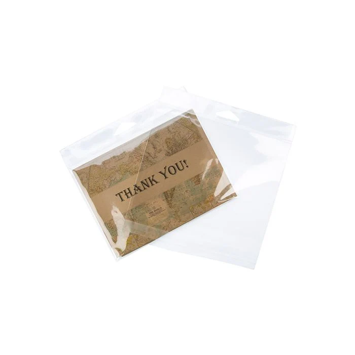 Cellofanpåsar med Eurohål 17,3x12,7cm Transparent med Tejpremsa (100 st) [HB56]