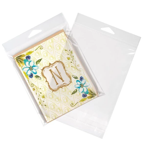 Cellofanpåsar med Eurohål 13,5x15,2cm Transparent med Tejpremsa (100 st) [HB5X6]