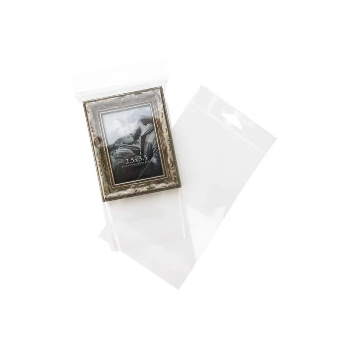 Cellofanpåsar med Eurohål 10,8x15,6cm Transparent med Tejpremsa (100 st) [HB4X6]