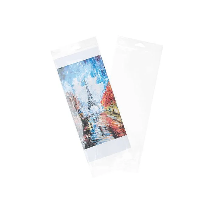 Cellofanpåsar med Eurohål 12,1x28,9cm Transparent med Tejpremsa (100 st) [HB4X11]
