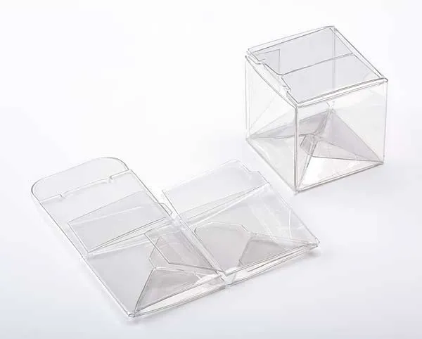 Plastlådor 3,8x3,8x3,8cm Kristallklart med automatisk Botten (25 st) [PLB103]