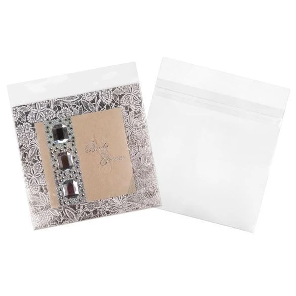 Plastpåsar 21x20,5cm Transparent med Tejpremsa (100 st) [B88S]