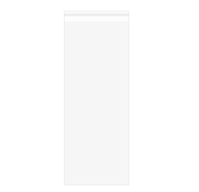 Plastpåsar 44,3x112,4cm Transparent med Tejpremsa (100 st) [B17]