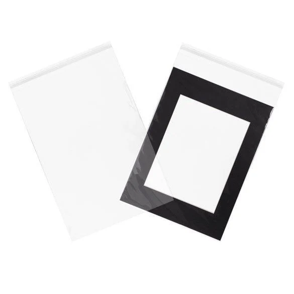 Plastpåsar 39,2x56,5cm Transparent med Tejpremsa (100 st) [B15]