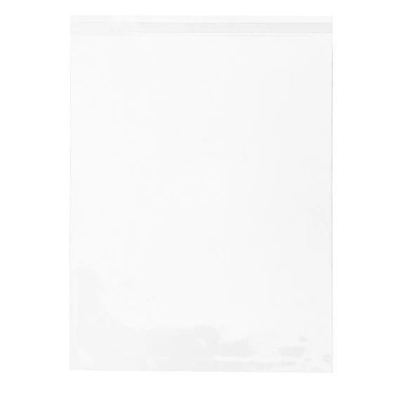 Plastpåsar 36,7x46,4cm Transparent med Tejpremsa (100 st) [B14]