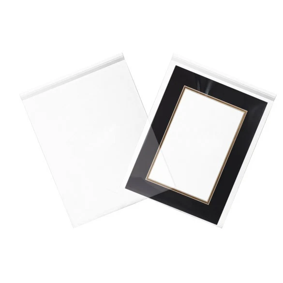 Plastpåsar 34,1x41,3cm Transparent med Tejpremsa (100 st) [B13]
