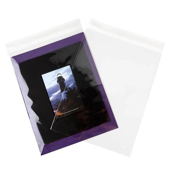 Plastpåsar 24,1x31,8cm Transparent med Tejpremsa (100 st) [B9H12H]