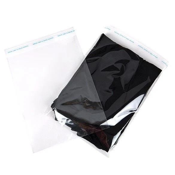 Plastpåsar 23,5x31,2cm Transparent med Tejpremsa (100 st) [B9SM]