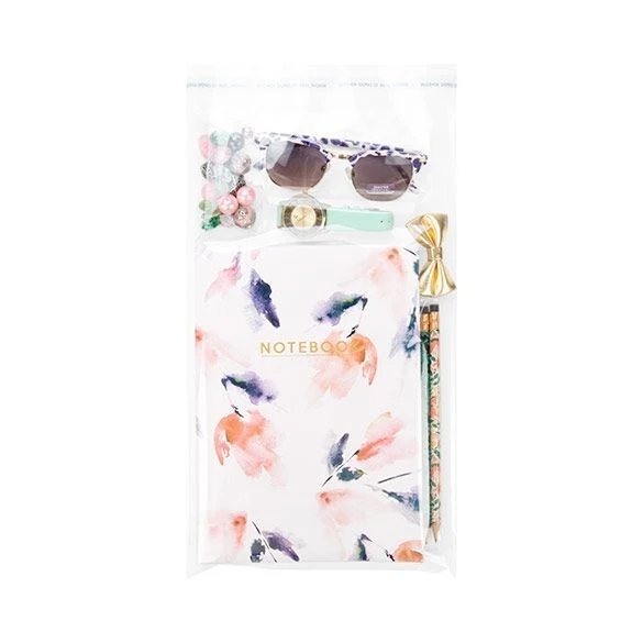 Plastpåsar 22,5x37,1cm Transparent med Tejpremsa (100 st) [B814XL]