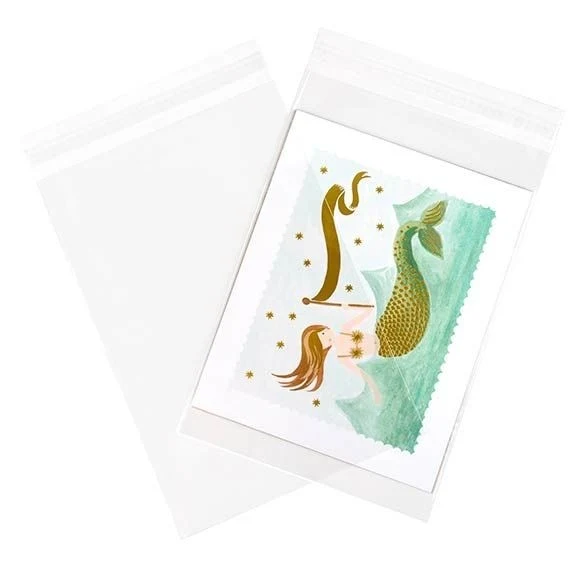 Plastpåsar 21,4x31,1cm Transparent med Tejpremsa (100 st) [B812]
