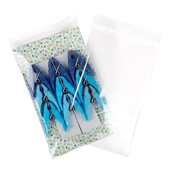 Plastpåsar 15,7x24,3cm Transparent med Tejpremsa (100 st) [B96]