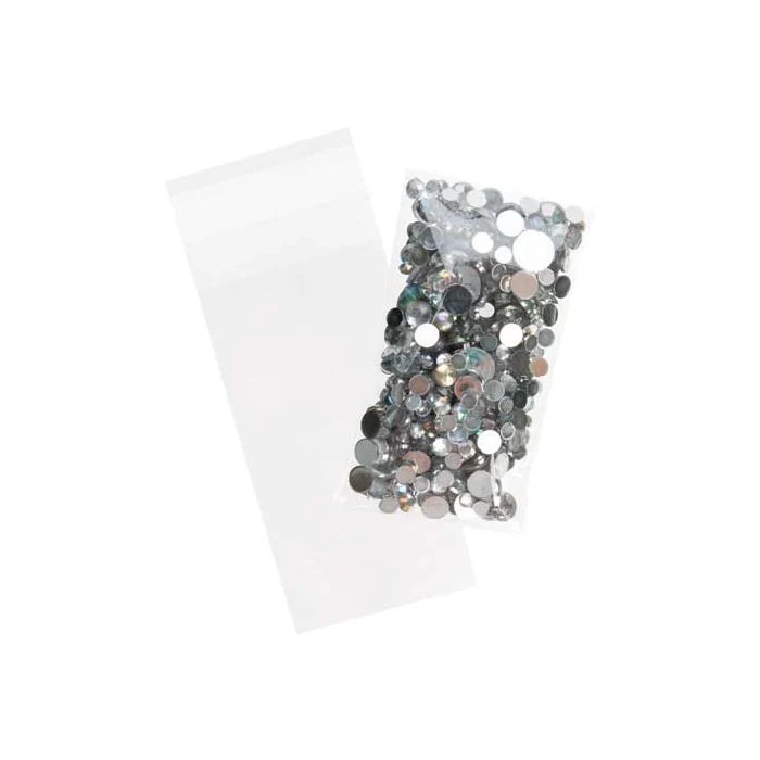 Plastpåsar 5,5x11cm Transparent med Tejpremsa (100 st) [B2X4S]