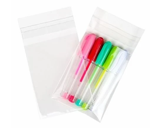 Plastpåsar 6,4x8,9cm Transparent med Tejpremsa (100 st) [B2]