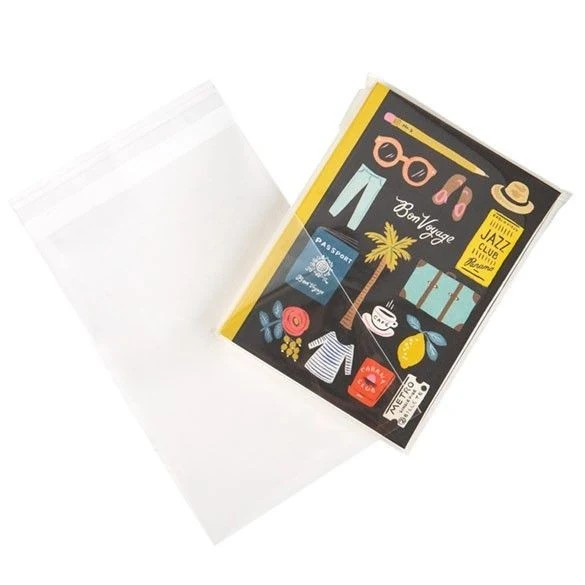 Plastpåsar 14,3x21cm Transparent med Tejpremsa (100 st) [B58]
