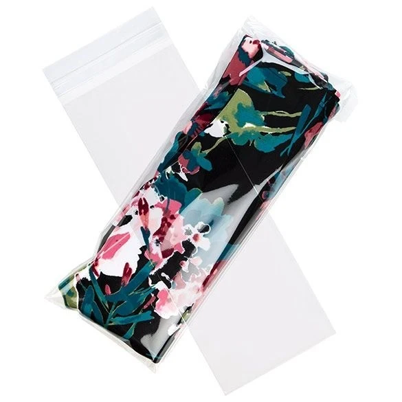 Plastpåsar 14,4x34,4cm Transparent med Tejpremsa (100 st) [B513]