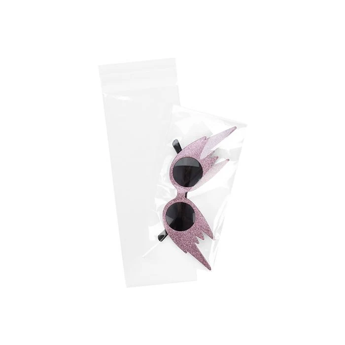 Plastpåsar 10,8x28,6cm Transparent med Tejpremsa (100 st) [B411]