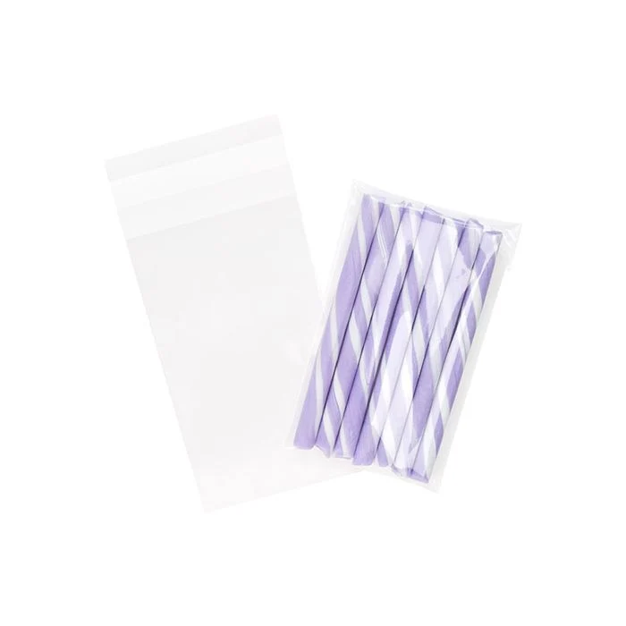 Plastpåsar 8,5x14,5cm Transparent med Tejpremsa (100 st) [B3X5T]