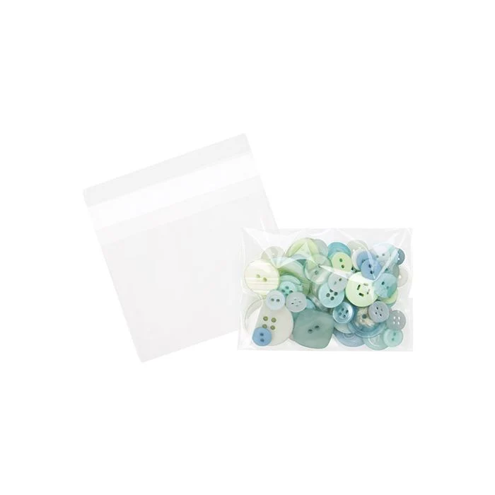 Plastpåsar 9x6,5cm Transparent med Tejpremsa (100 st) [B3X2T]