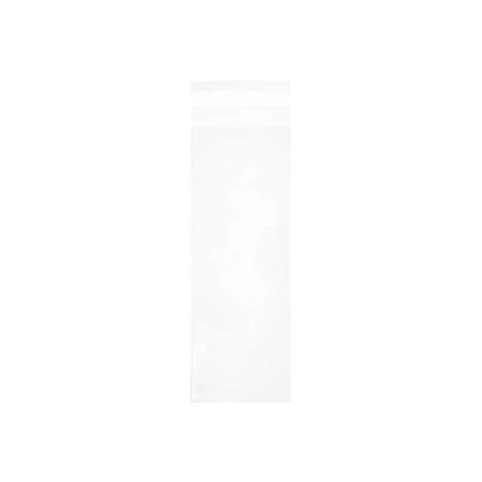 Plastpåsar 8,1x22,7cm Transparent med Tejpremsa (100 st) [B38]