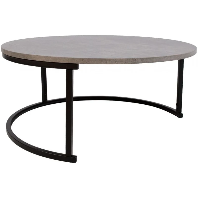 Home4you Britu Coffee Table, 80 x 80 x 35 cm, Grey