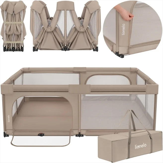 Lionelo Florence Easy Fold Playpen 150 x 180 cm - Beige Sand