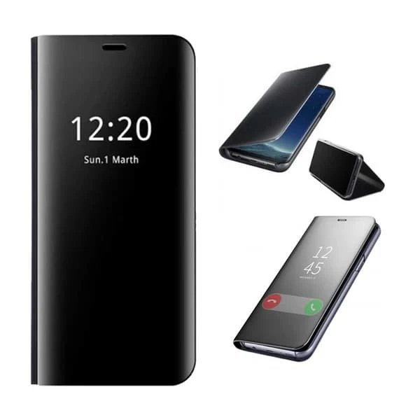 Samsung Galaxy S10 Plus Smart Clear View Mirror Flip Case - Black