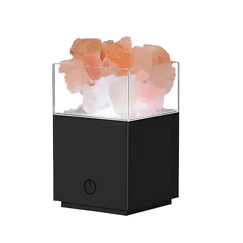 Crystal Salt Lamp With Remote Control Multicolored Projection
