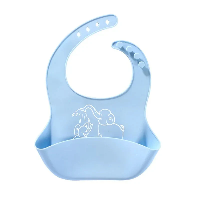 Baby Food Silicone Elephant Print Bibs