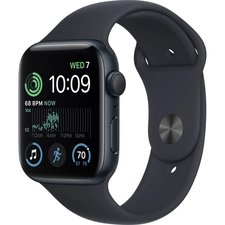 Apple Watch SE (2nd Gen) 44mm GPS Midnight Aluminum Case Midnight Sport Band