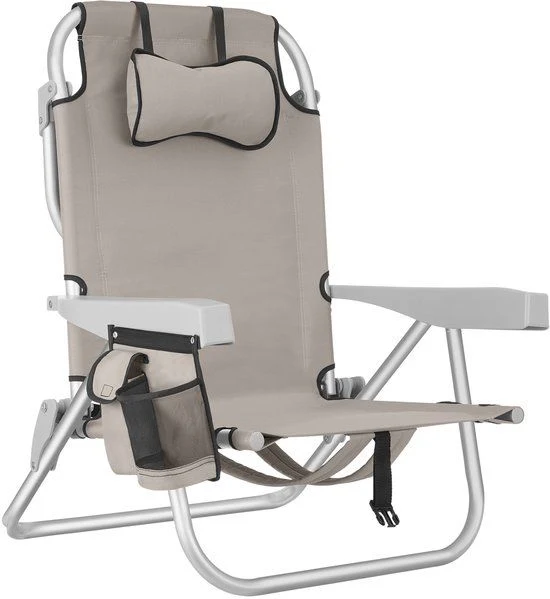 Tectake Coral Beach Chair, Beige