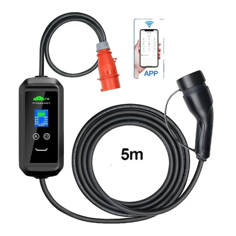 Kolanky Portable 11kW EV Charger, Type 2, 5m, Black