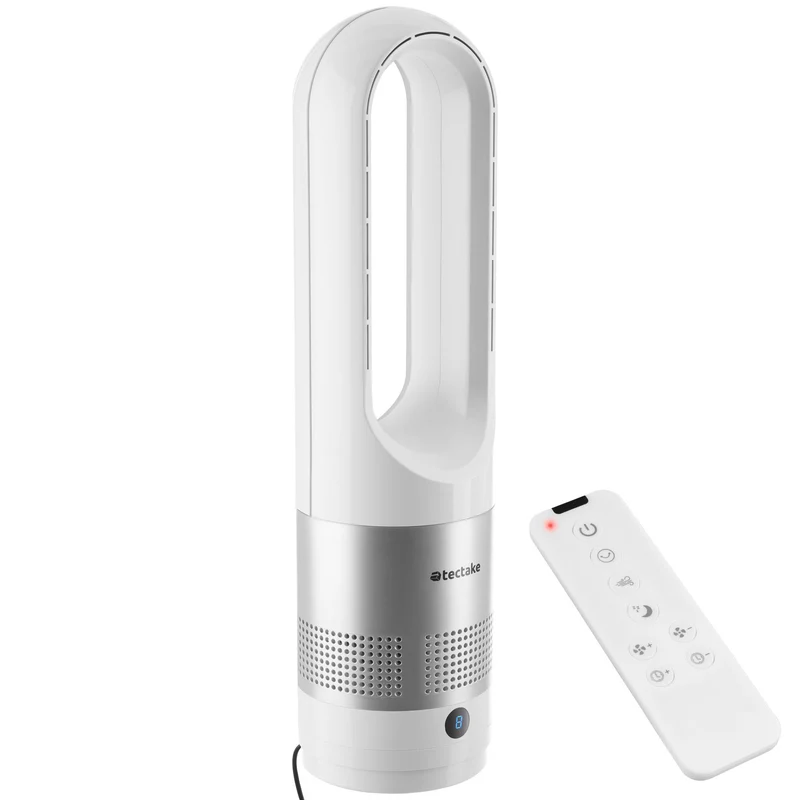 Tectake Polar Tower Fan with 80° Oscillation, White