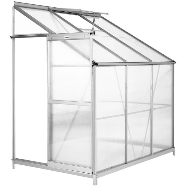 Tectake wall greenhouse with foundation