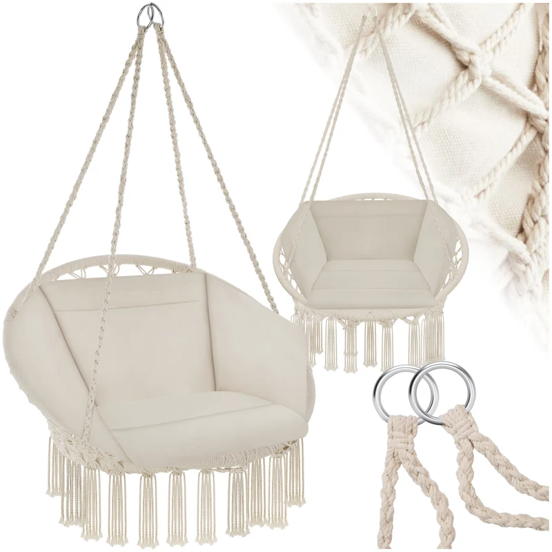 Tectake Swing Chair Grazia, Beige