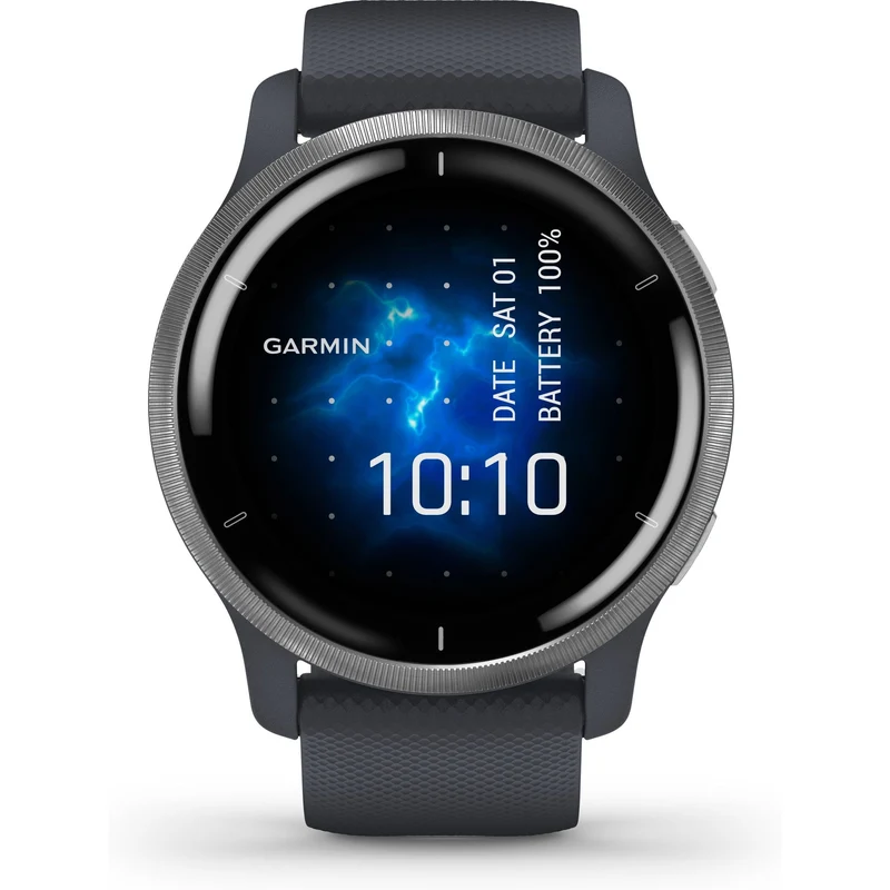 Garmin Venu 2 GPS Smartwatch, Granite Silver Blue
