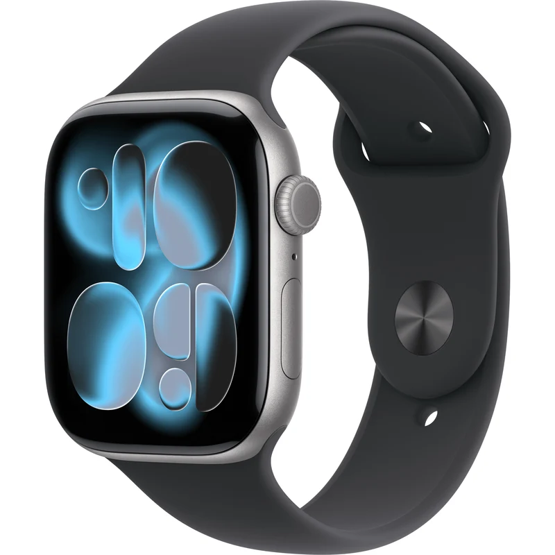 Apple Watch Series 11 GPS 46 mm Jet Black Aluminium Case with Black Sport Band - M/L