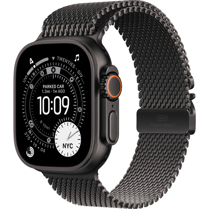 Apple Watch Ultra 3 GPS Cellular 49 mm Black Titanium case and Black Milanese loop Medium