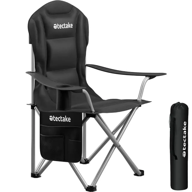 Padded camping chair MTX, foldable, with cup holder